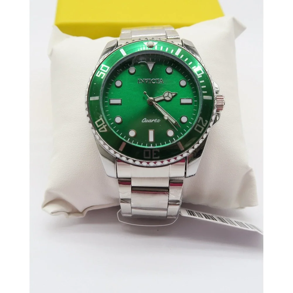 Invicta Diver Mens Watch 69403 42mm Green Dial Stainless Steel Quartz New